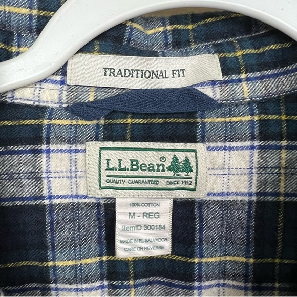 LL Bean Flannel Shirt Traditional Fit Oversized Plaid Size M - Picture 4 of 7